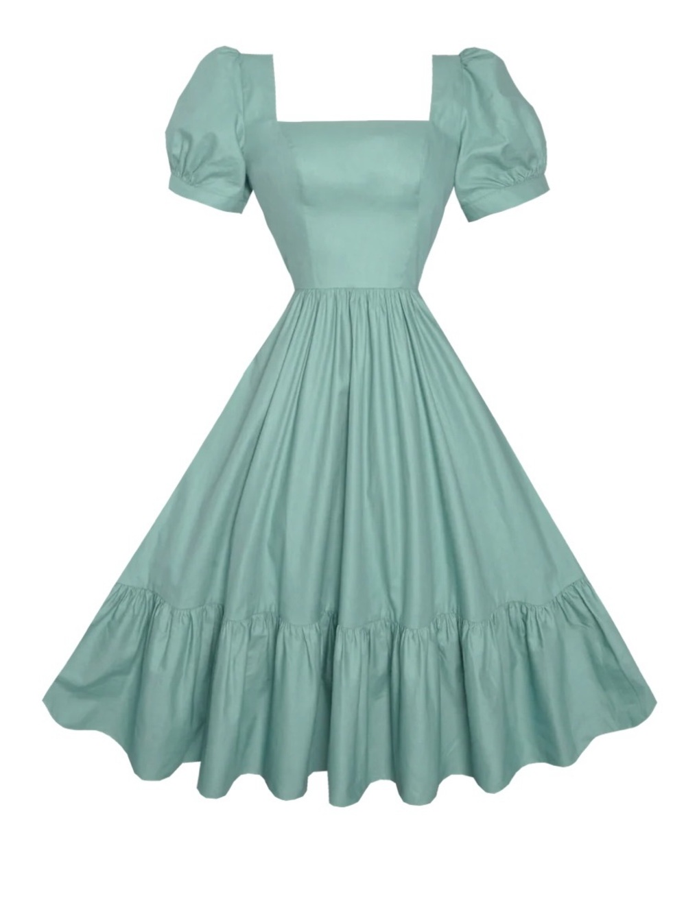 Hearts and Found Isadora Jade Green Solid Cotton Dress - Picture 7 of 8